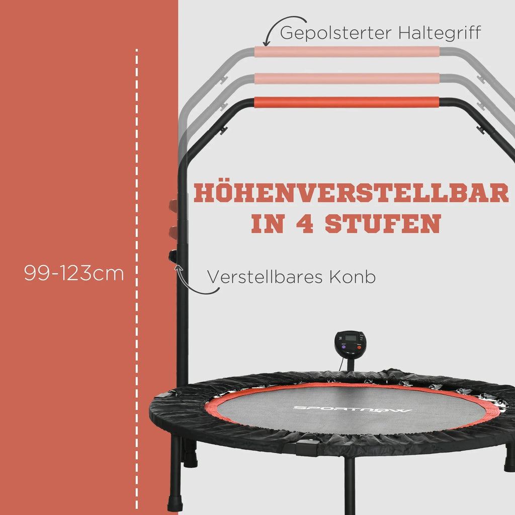 SPORTNOW Minitrampolin höhenverstellbar klappbar LCD-Monitor