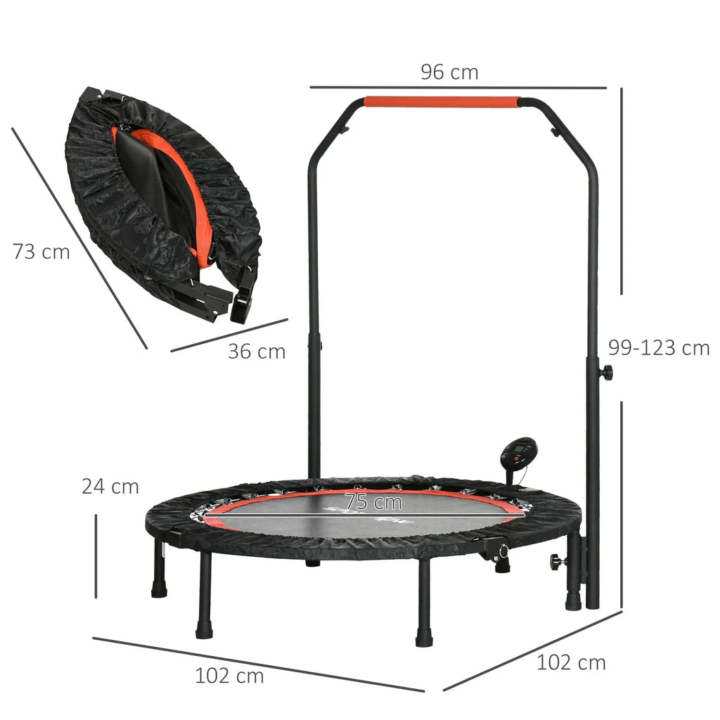 SPORTNOW Minitrampolin höhenverstellbar klappbar LCD-Monitor