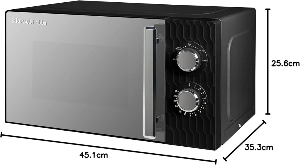 Russell Hobbs Honeycomb RHMM715G 17 Liter 700 W Grau Solo manuelle Mikrowelle mit 5 Leistungsstufen, integrierter Timer und Auftaufunktion