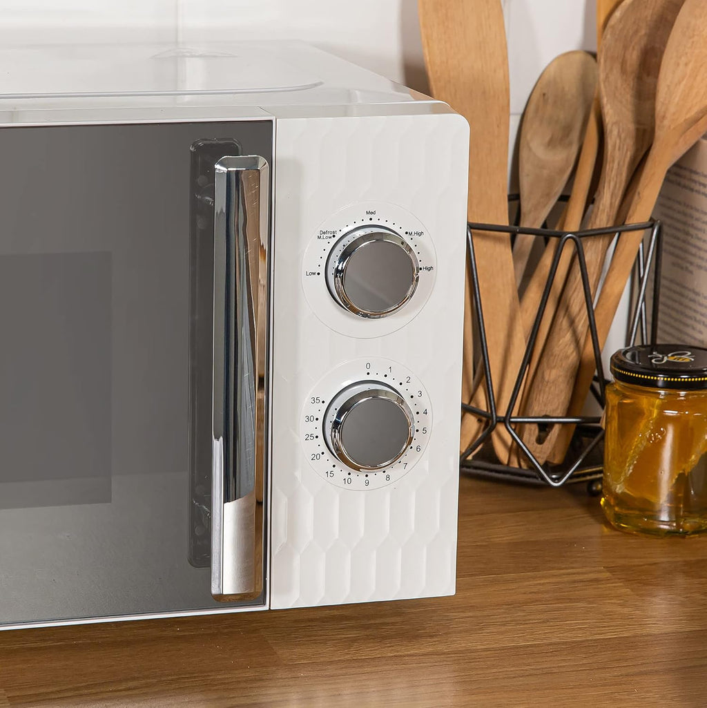 Russell Hobbs Honeycomb RHMM715G 17 Liter 700 W Grau Solo manuelle Mikrowelle mit 5 Leistungsstufen, integrierter Timer und Auftaufunktion