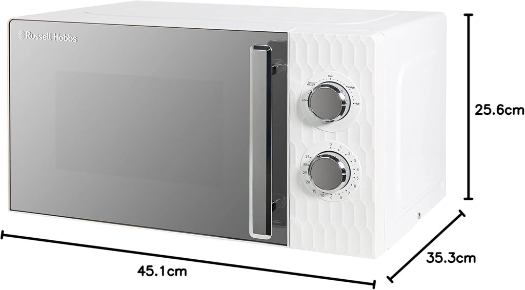 Russell Hobbs Honeycomb RHMM715G 17 Liter 700 W Grau Solo manuelle Mikrowelle mit 5 Leistungsstufen, integrierter Timer und Auftaufunktion