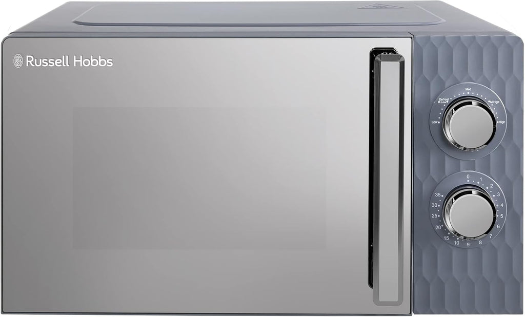 Russell Hobbs Honeycomb RHMM715G 17 Liter 700 W Grau Solo manuelle Mikrowelle mit 5 Leistungsstufen, integrierter Timer und Auftaufunktion