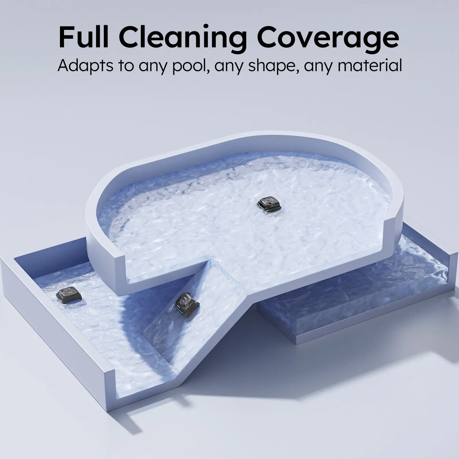 WYBOT C2 cleaning a mid-sized in-ground pool