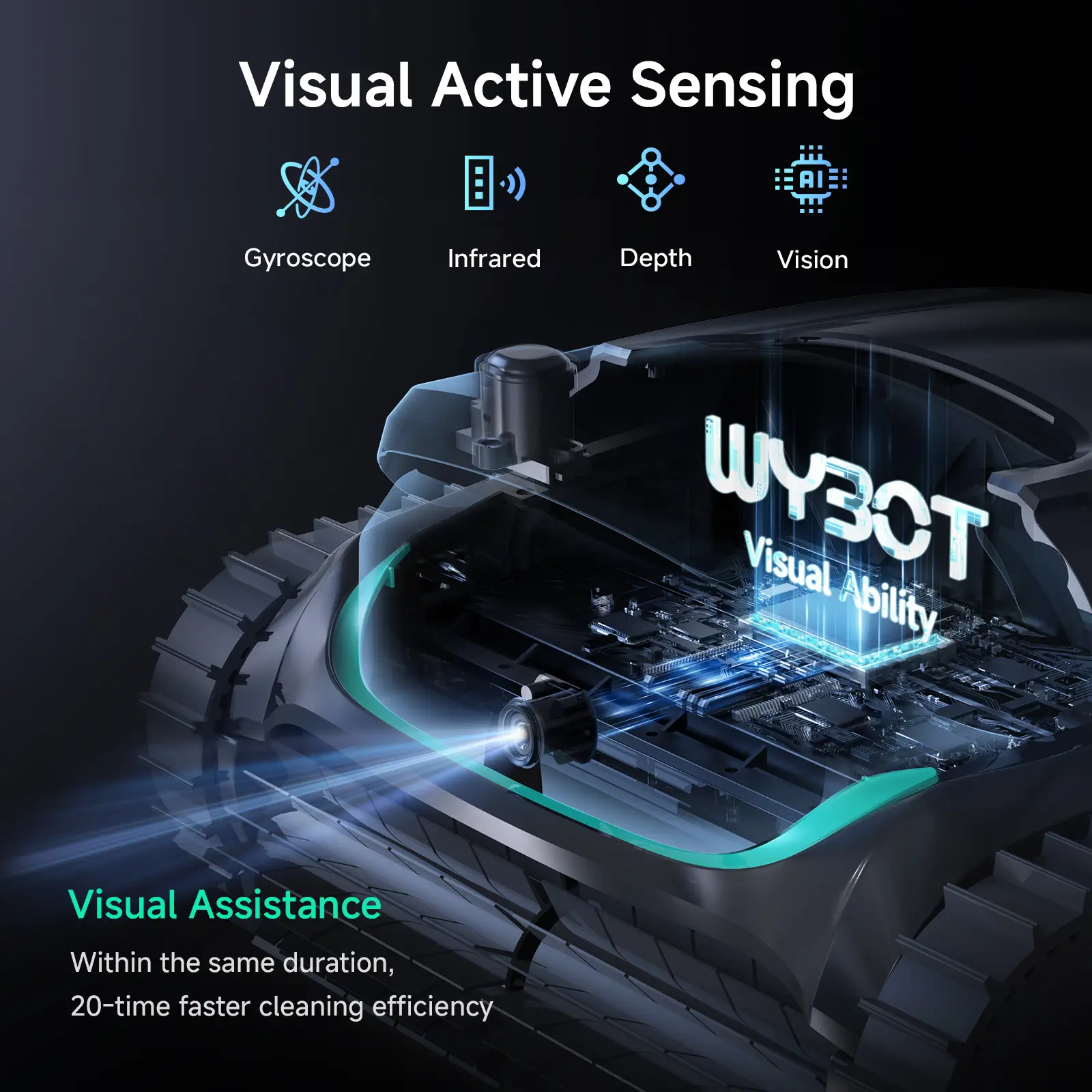 WYBOT M2 Vision Tech cordless robotic pool cleaner with AI camera
