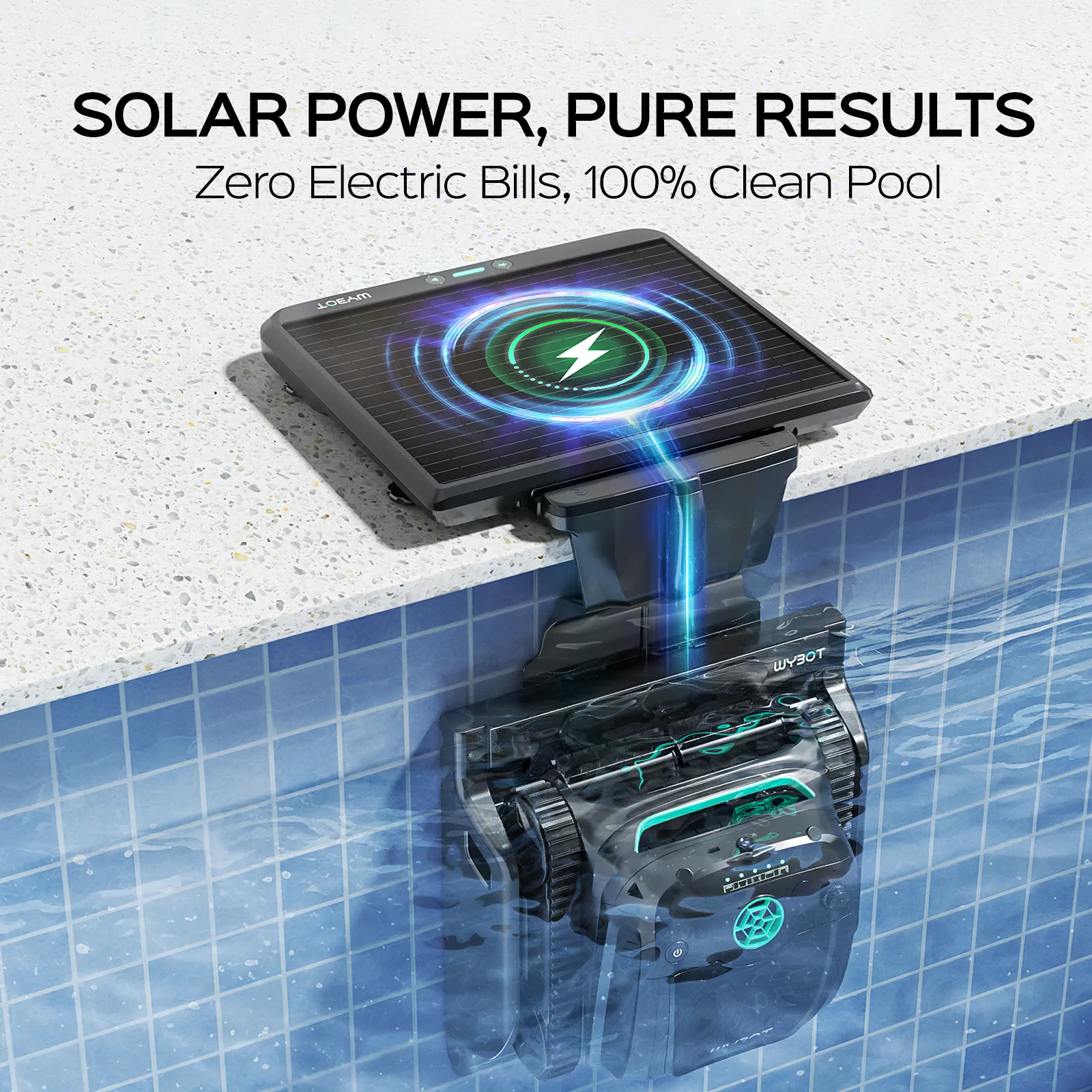 WYBOT S2 Solar Vision cordless cleaner with AI camera and solar charging dock